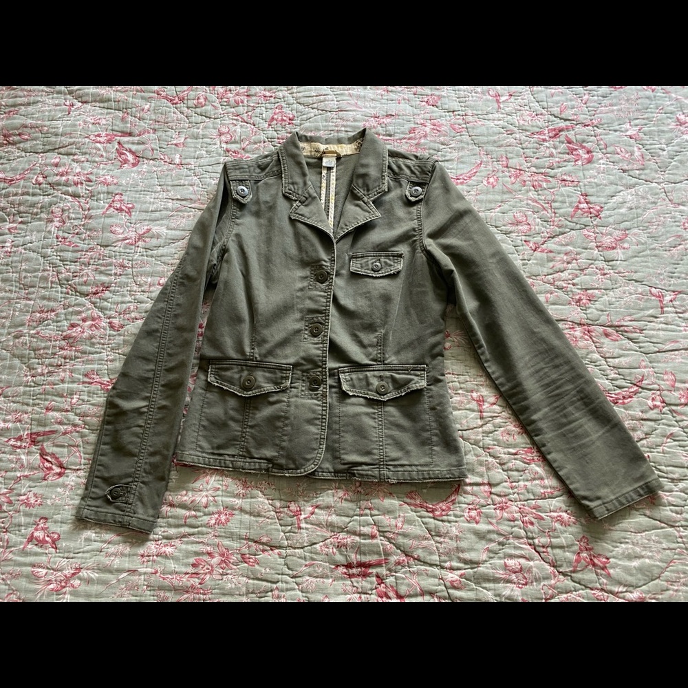 Army green fitted old navy jacket M